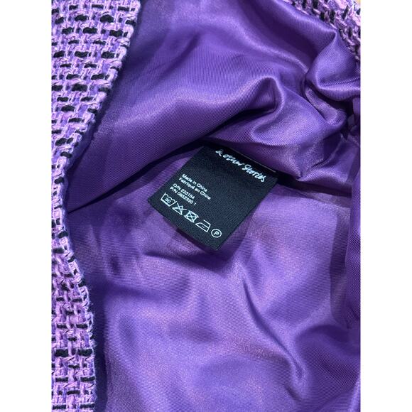 Los Ángeles Atelier & Other Stories Belted Tweed Mini Skirt Size 2 Purple Pink - Picture 9 of 13